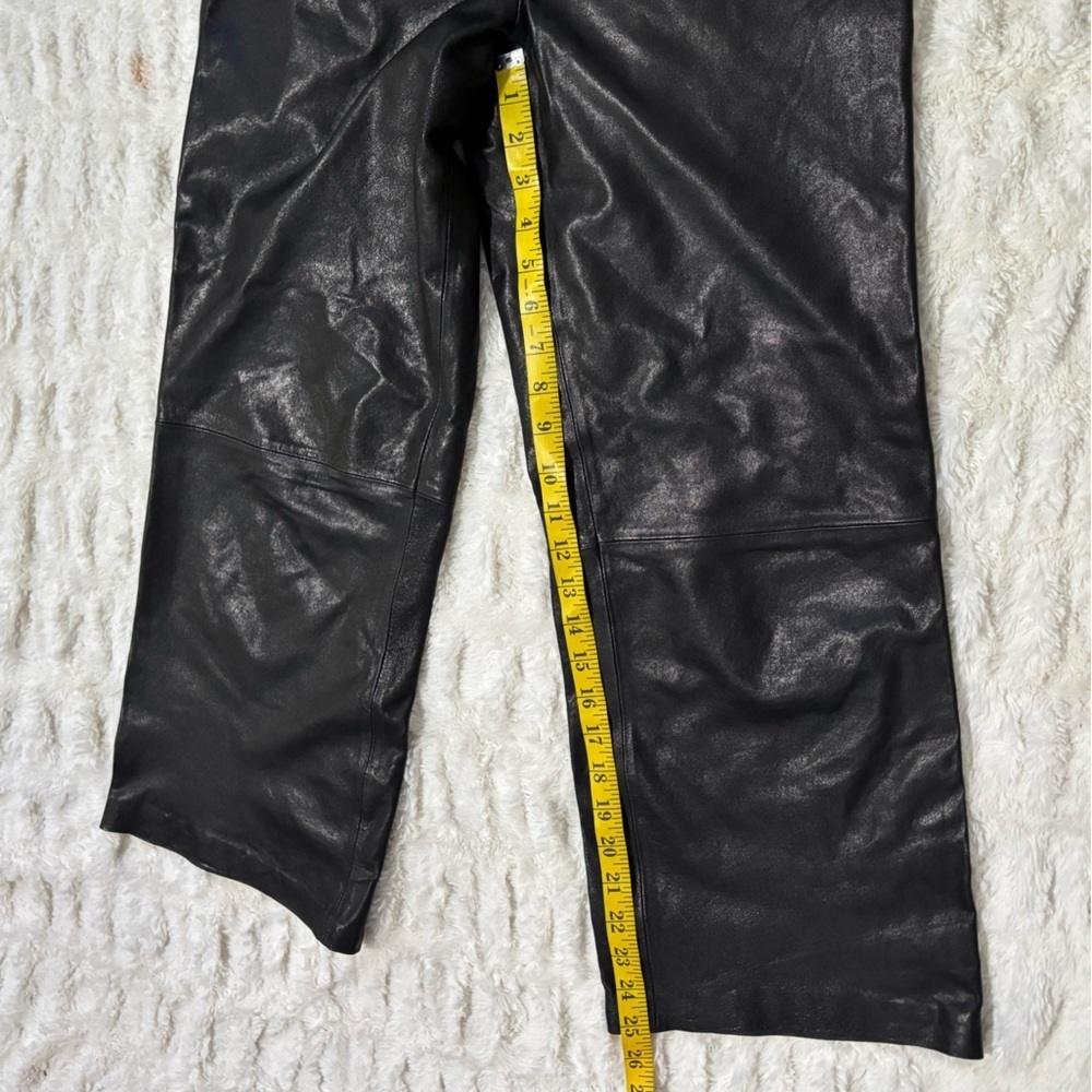 ENVELOPE 1976 Women’s Black Faux Leather Straight- Leg Pants - Picture 14 of 16